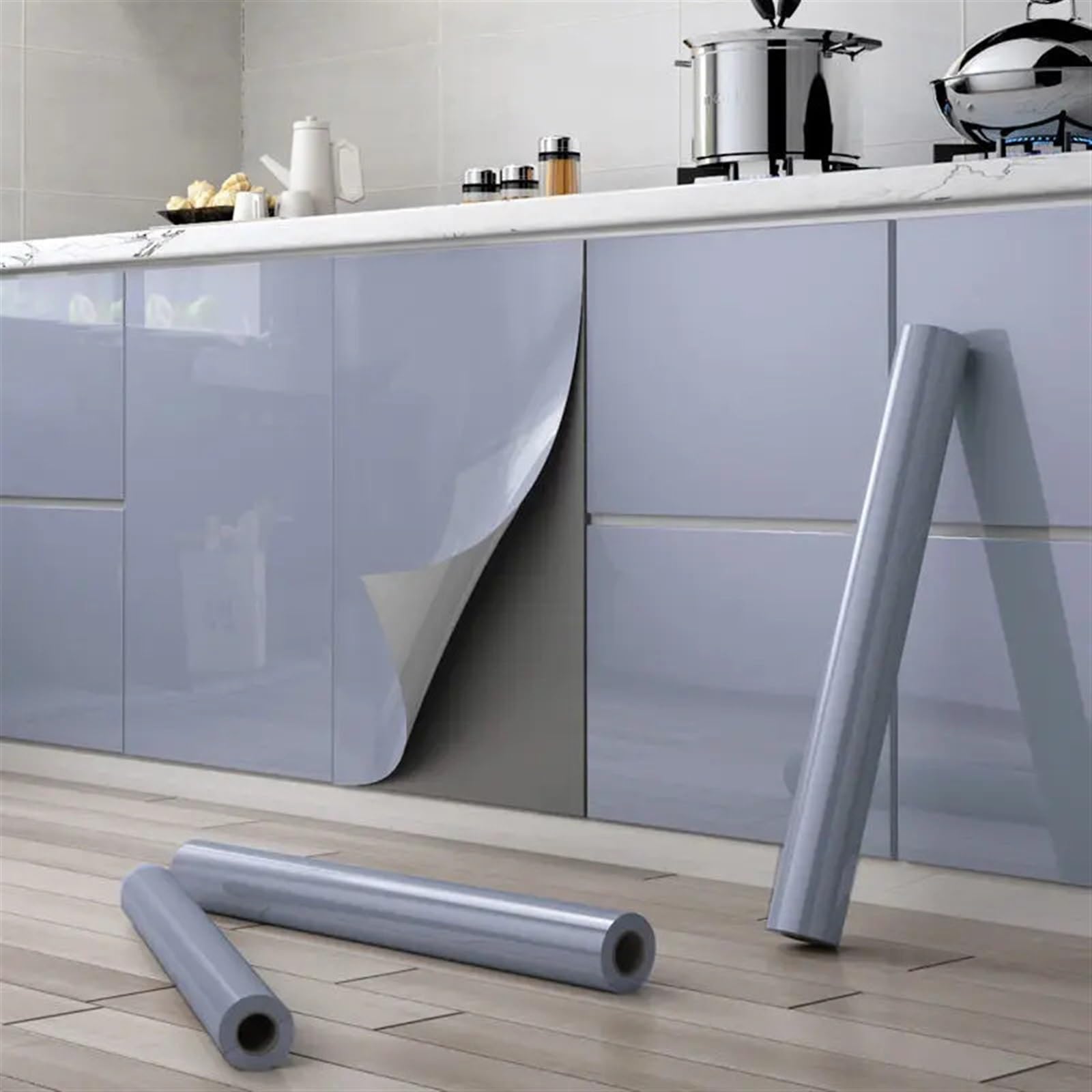 Papier Peint Salon et Cuisine Étanche Bleu Marine 60cmX5m Rouleau Adhésif