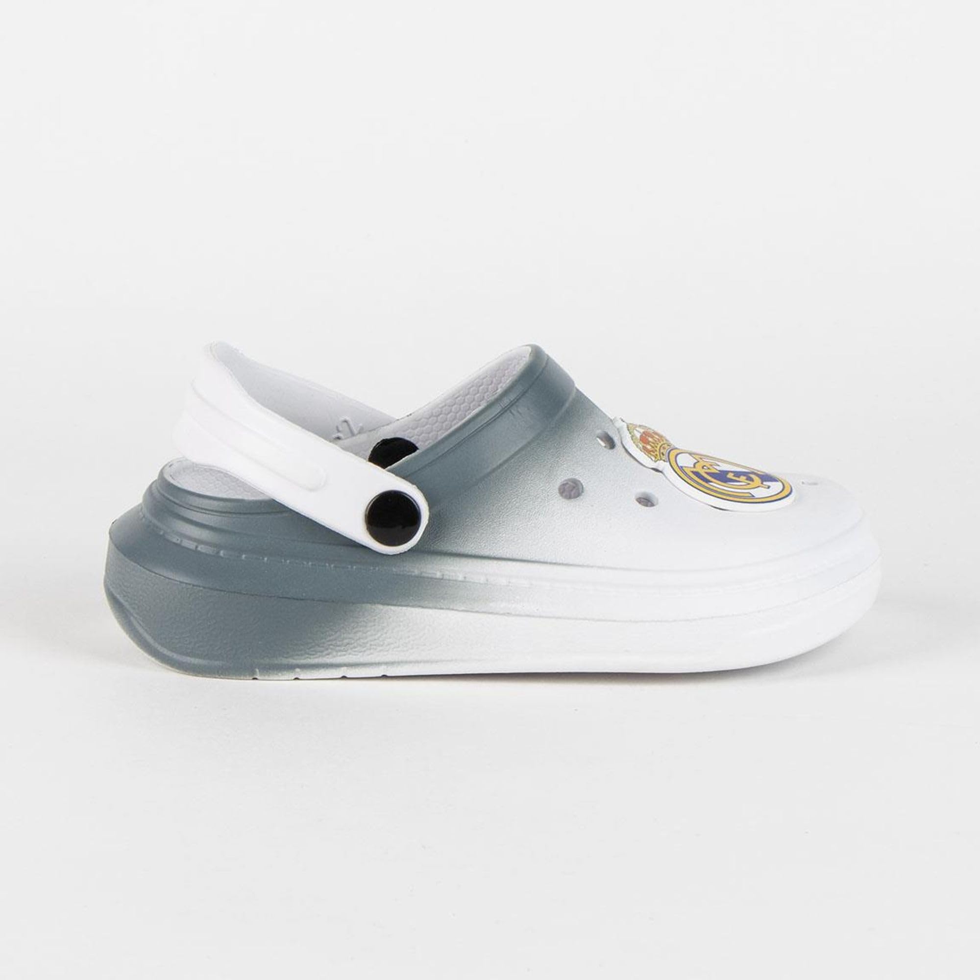 Zuecos Premium EVA Real Madrid para Niños, Calzado Oficial Ligero y Cómodo | Sandalias Antideslizantes para Interior y Exterior, Tallas Infantiles