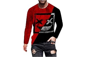 Slim Fit Vintage Funny T Shirts - Graphic Long Sleeve Crewneck Trendy Shirts for Men
