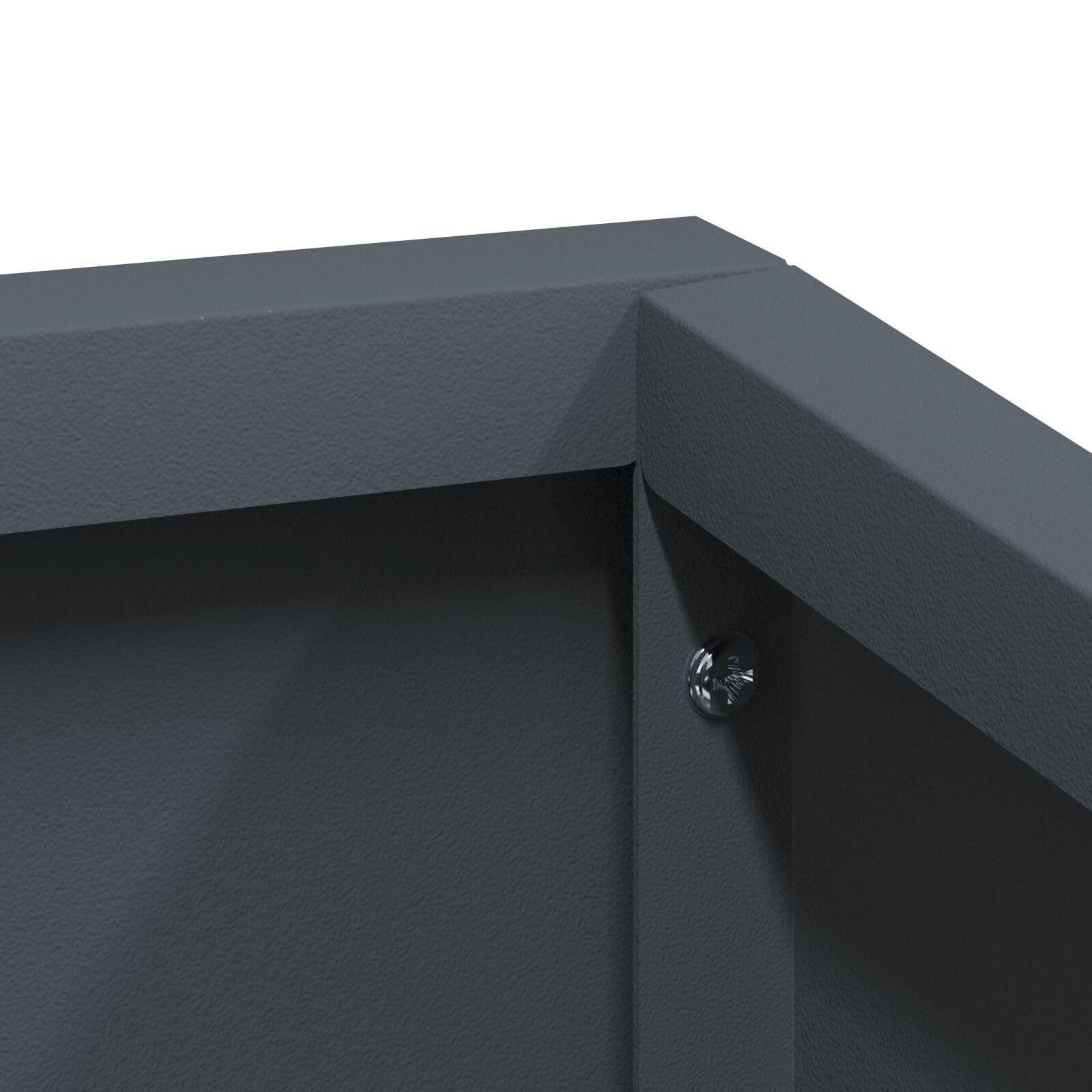 Antracyt 80 x 80 x 50 cm syntetyczna skrzynka na kwiaty do wnętrz i na zewnątrz, minimalistyczny prostokątny design, odporny na promieniowanie UV i warunki atmosferyczne, łatwa pielęgnacja,