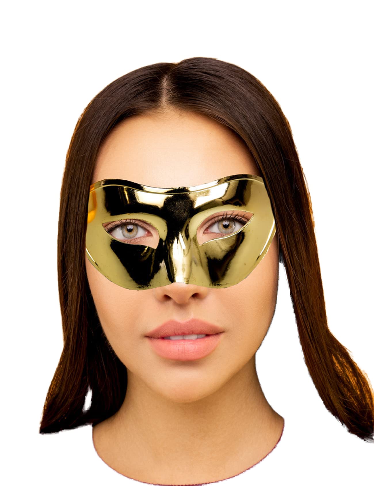 SHATCHI Venetian Masquerade Lace Mask Carnival Eye Masks Halloween Ball Party Prom Carnival For Man Ladies Fancy Dress, Gold, One Size