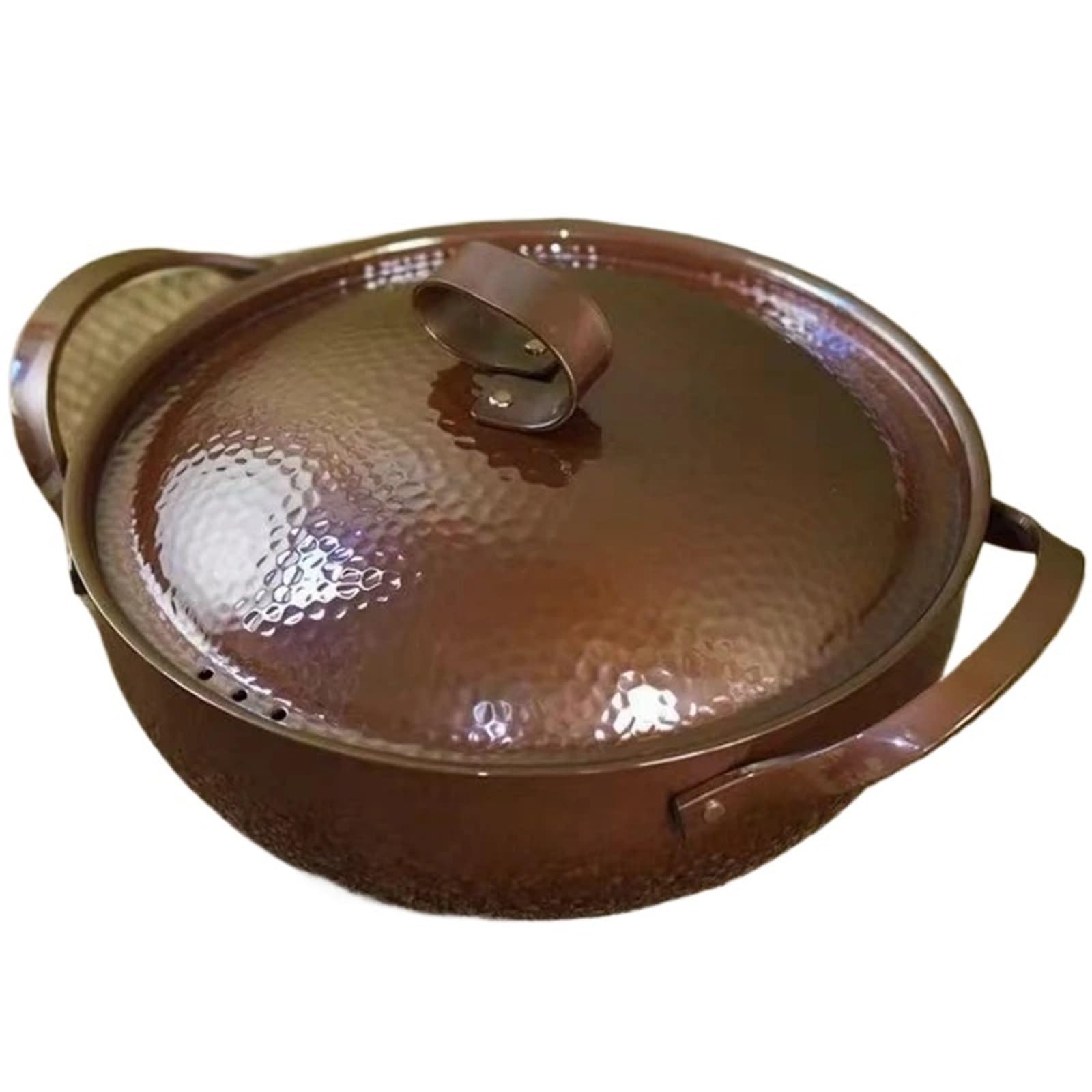 Hammered Kupfertopf Vintage-Kupfertopf mit Hammerstruktur, heißes Kochgerät for Kochen, Köcheln und Schmoren von Nudeln(S-22cm)