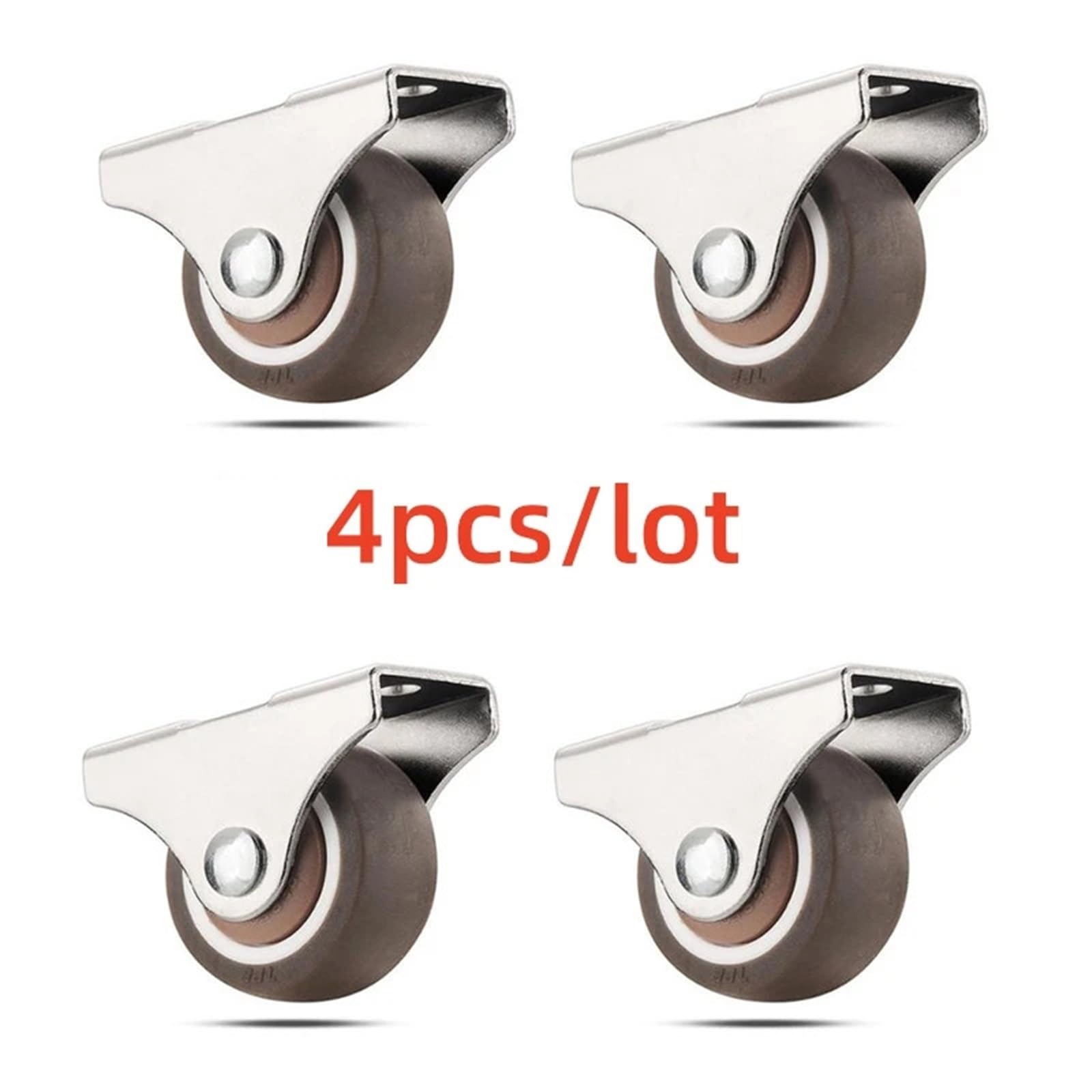 4 pièces 1 pouce petites roulettes profil bas roue en caoutchouc souple roulette Mini rigide silencieuse roulette for tiroir de chariot(8pcs-screw)
