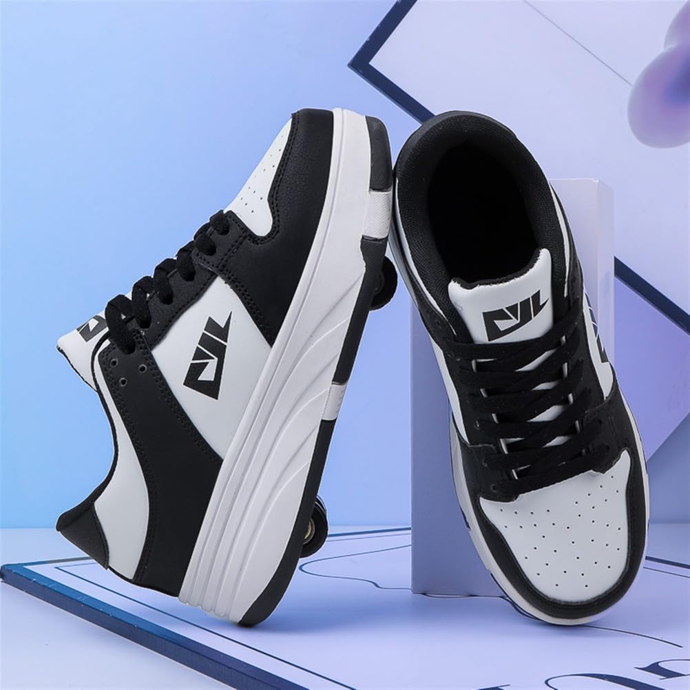 Schuhe mit Rollen für Kinder – 2-in-1 Rollschuhe und Turnschuhe für Jungen & Mädchen, verstellbare Skateboardschuhe