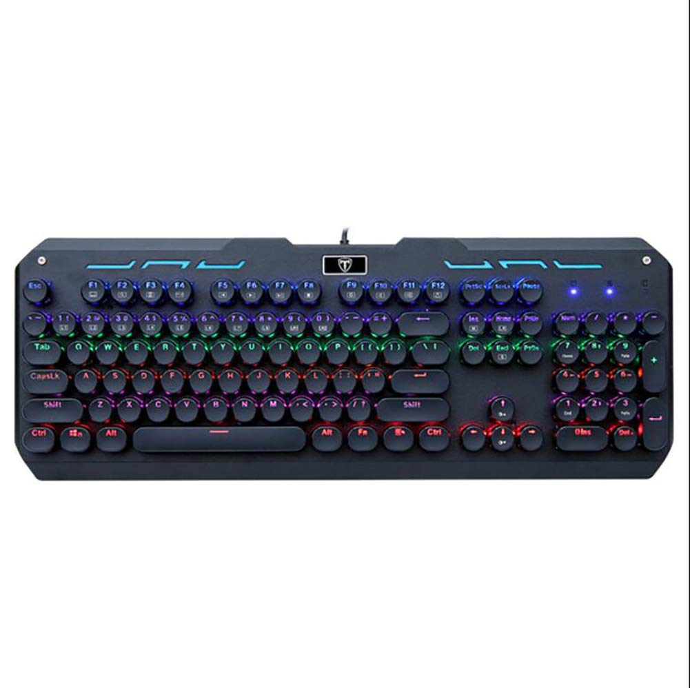 Backlit Keyboard, Wired Mechanical Gaming Keyboard, Full Key Macro Programming 104 Standard Buttons, Dream Lighting Effect, Suitable for Games, Office