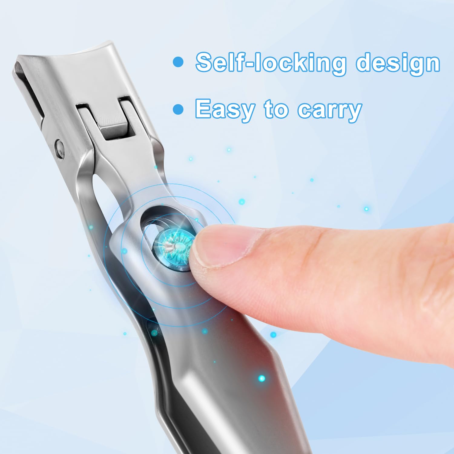 Cortaúñas para Uñas Gruesas, Cortaúñas Afiladas de Boca Ancha Cortaúñas para Personas Mayores Cortaúñas de Acero Inoxidable Súper Afilado para Hombres y Mujeres (Plata)