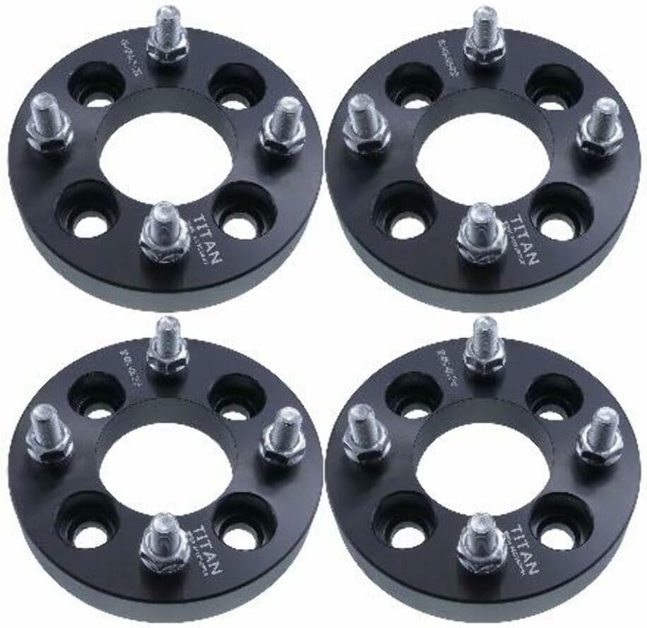 1 Inch Wheel Spacer Compatible with Mini Cooper, Clubman, Cooper S - 4x100 Bolt Pattern, 67.1mm Hub Bore, 12x1.5 Studs, 25mm Thick, 6061-T6 Billet Aluminum, Black - Set of 4