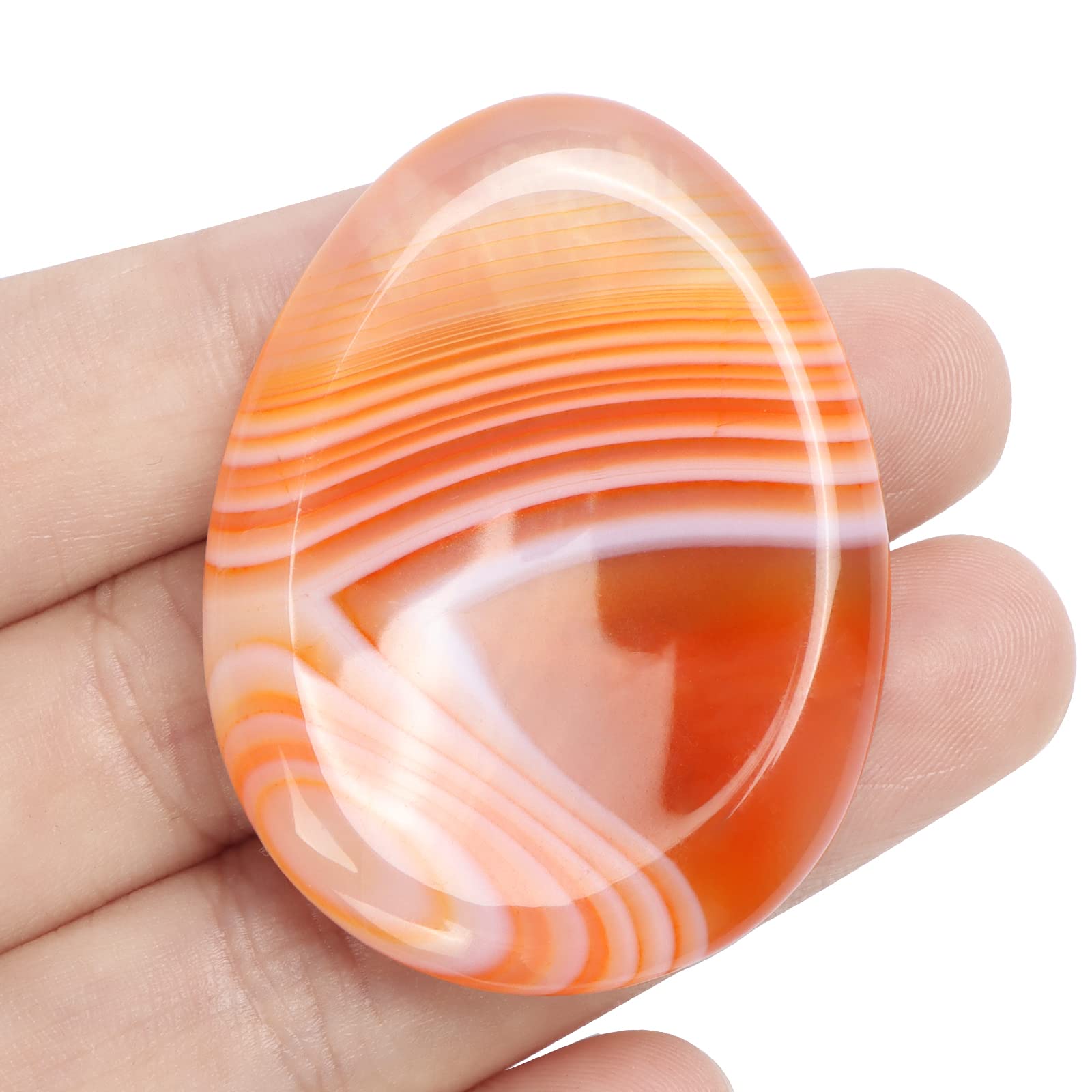Artistone Red Carnelian Agate Crystal Thumb Worry Stone Hand Carved Healing Crystal Pocket Stone for Anxiety, Stress Relief, Meditation Reiki, Teardrop Shaped