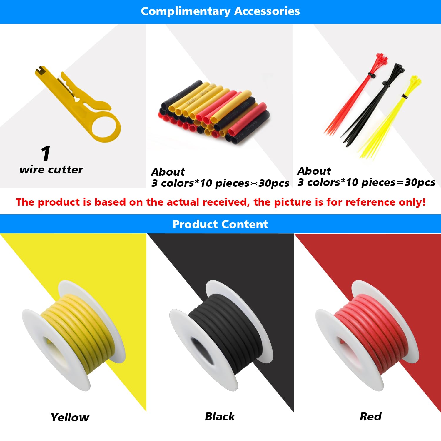 Electrical Wire,Silicone Electrical wire- HuLuWa 0.13mm² 26 AWG Flexible Silicone Wire(3 Color 40 Meters/161ft Each) Tinned Copper Wire Stranded Wire - Image 2