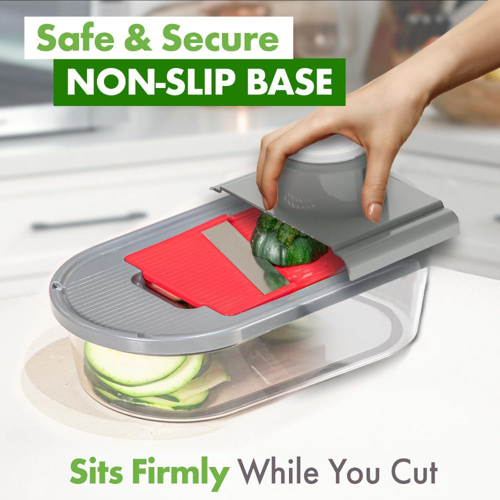 Vetable Chopper and Mandoline Slicer with Container, 4
