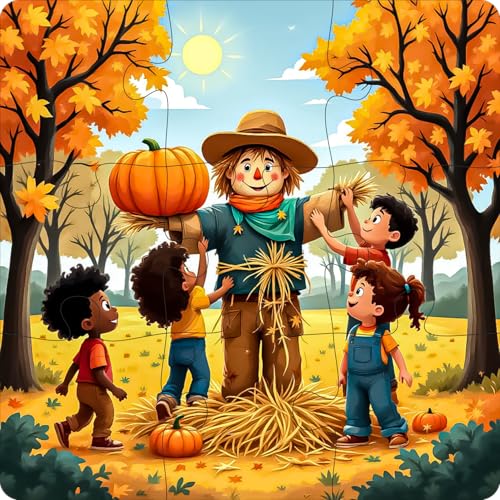 Image of Fiddlys Single Layered Wooden Jigsaw Puzzle Games for Children & Kids -9 Pieces Age 2 3 4 5 6 Year Old Years Old Girls & Boys Animals Jigsaw Puzzle (Pack of 4 Season)