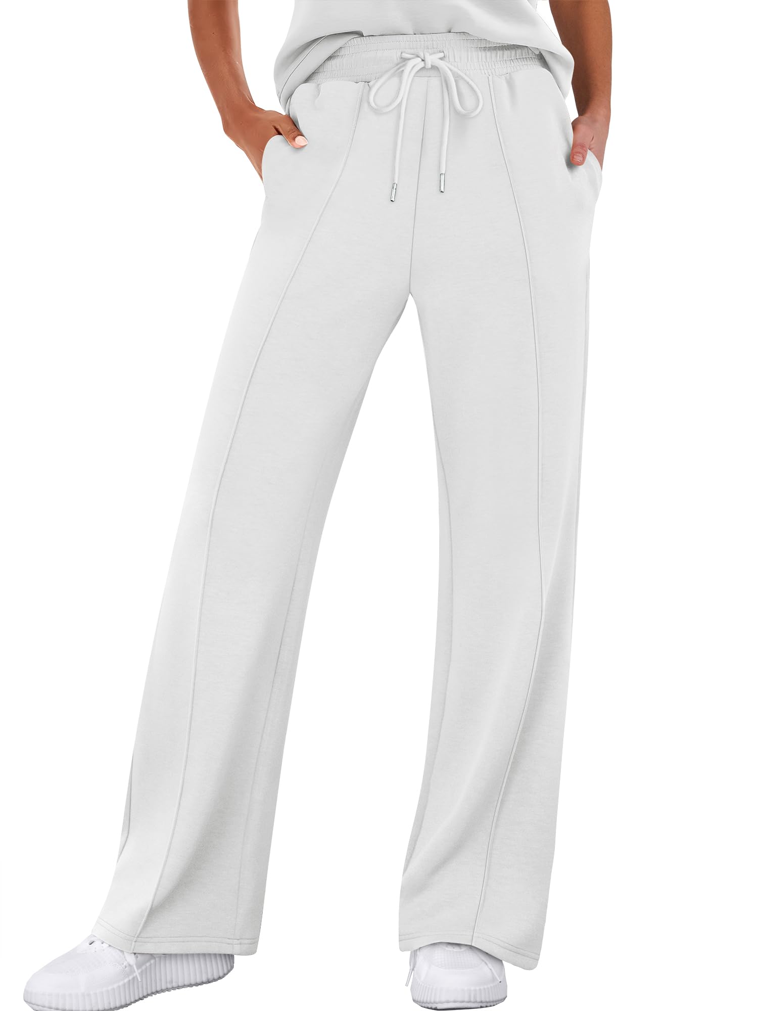 ANRABESS Women's Wide Leg Sweatpants High Waist Baggy Flared Pants Drawstring Athletic Joggers Sweat Pants