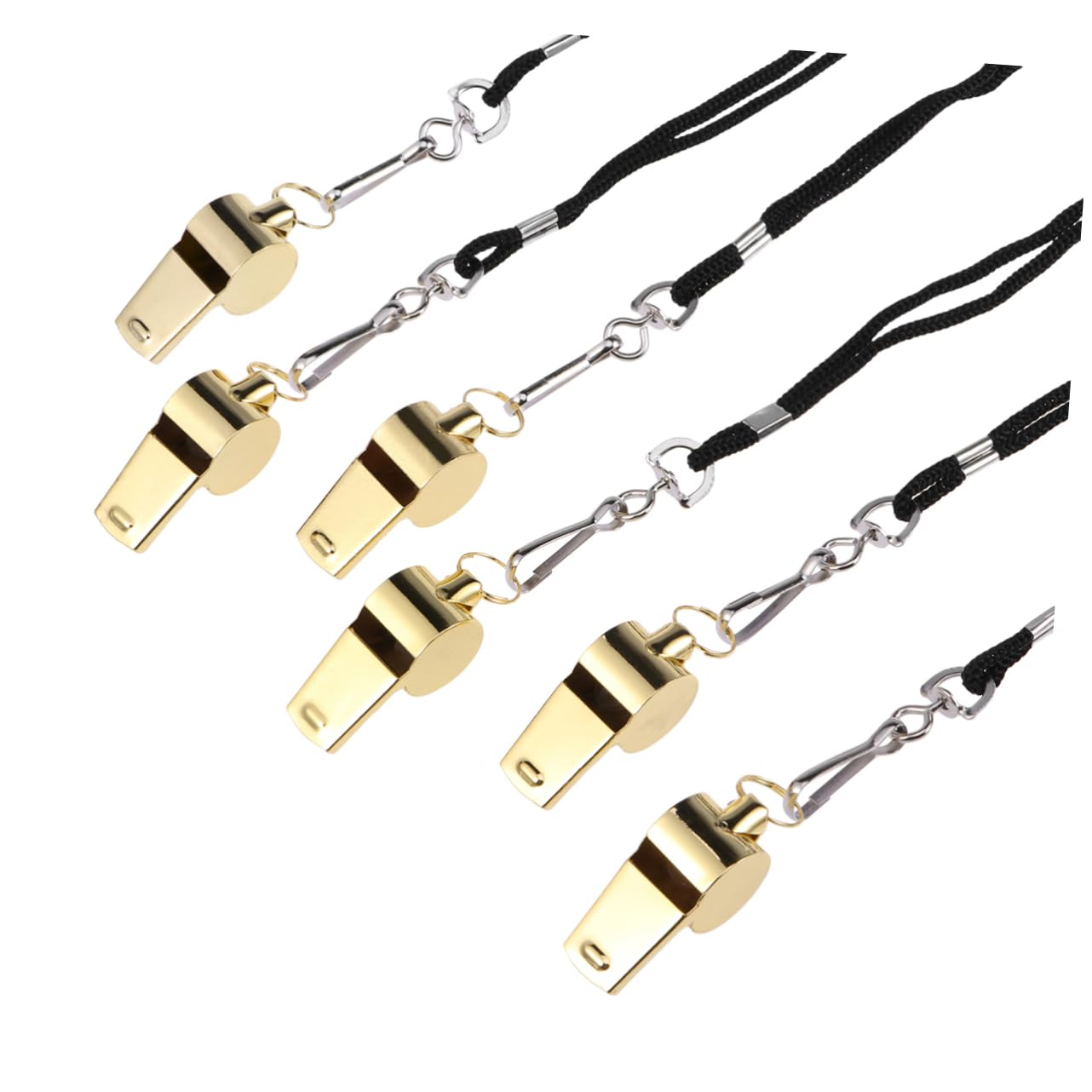 Yardwe Survival Whistles Bulk Pack 6 Pcs Metal Whistles Loud Sound for Emergency Hiking Camping