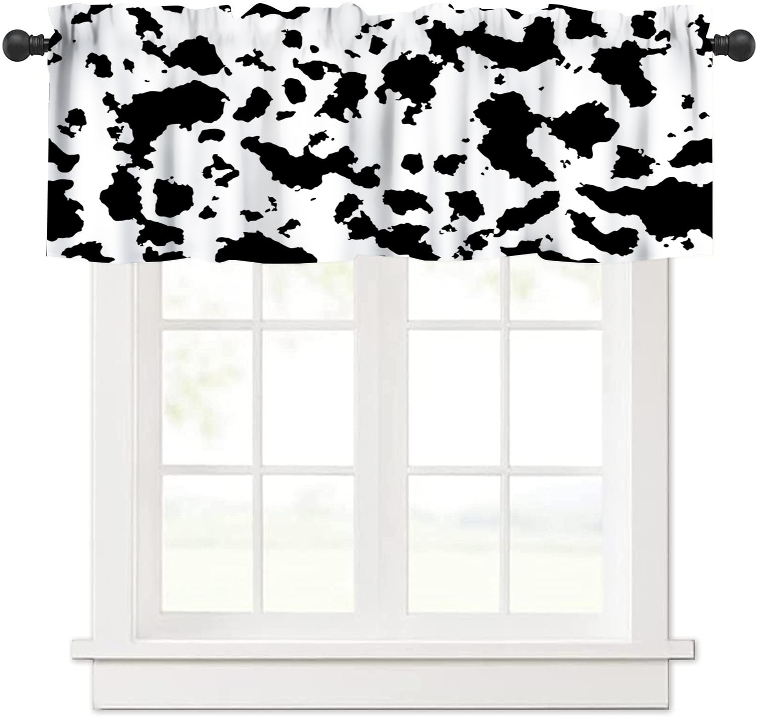 Cortinas Con Estampado De Piel De Vaca, Estilo Occidental, Color Blanco Y  Negro, Para Dormitorio, Sala De Estar, Tratamiento De Ventana De, image size:1500x1420