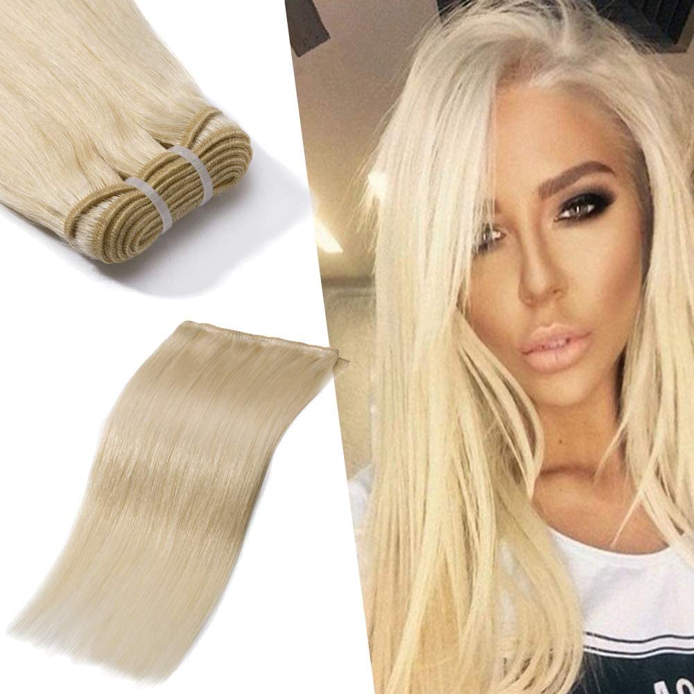Benehair Human Hair Bundles 10 Inch Straight Bundles Human Hair 1 Bundle Brazilian Hair Bundles Platinum Blonde 100% Unprocessed Virgin Long Remy