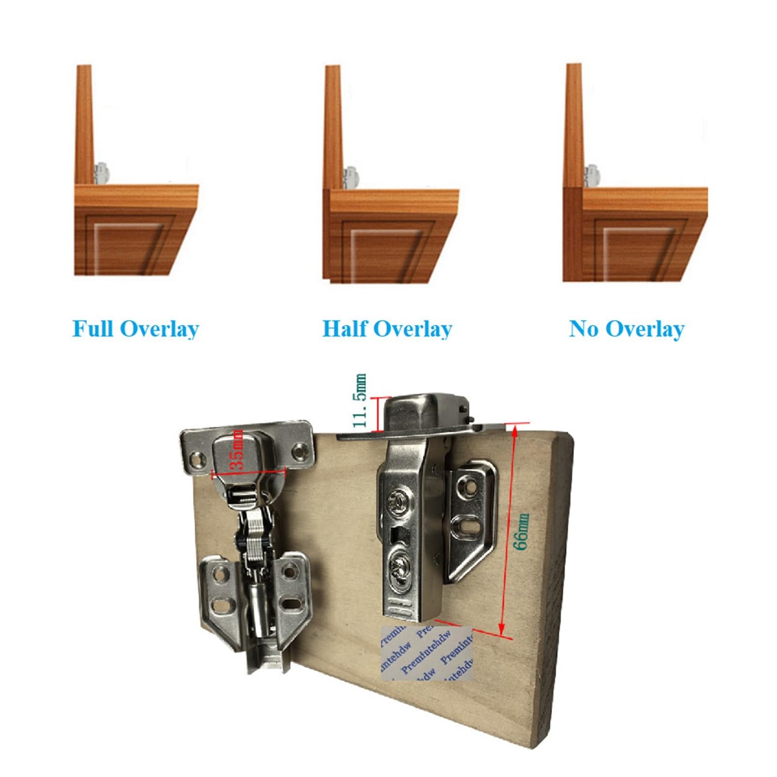 4 Stück 85°-Schrankscharniere Mit Schnellverschluss | Werkzeuglos abnehmbarer Arm. 85° kompakt geöffnet. for enge Schränke.