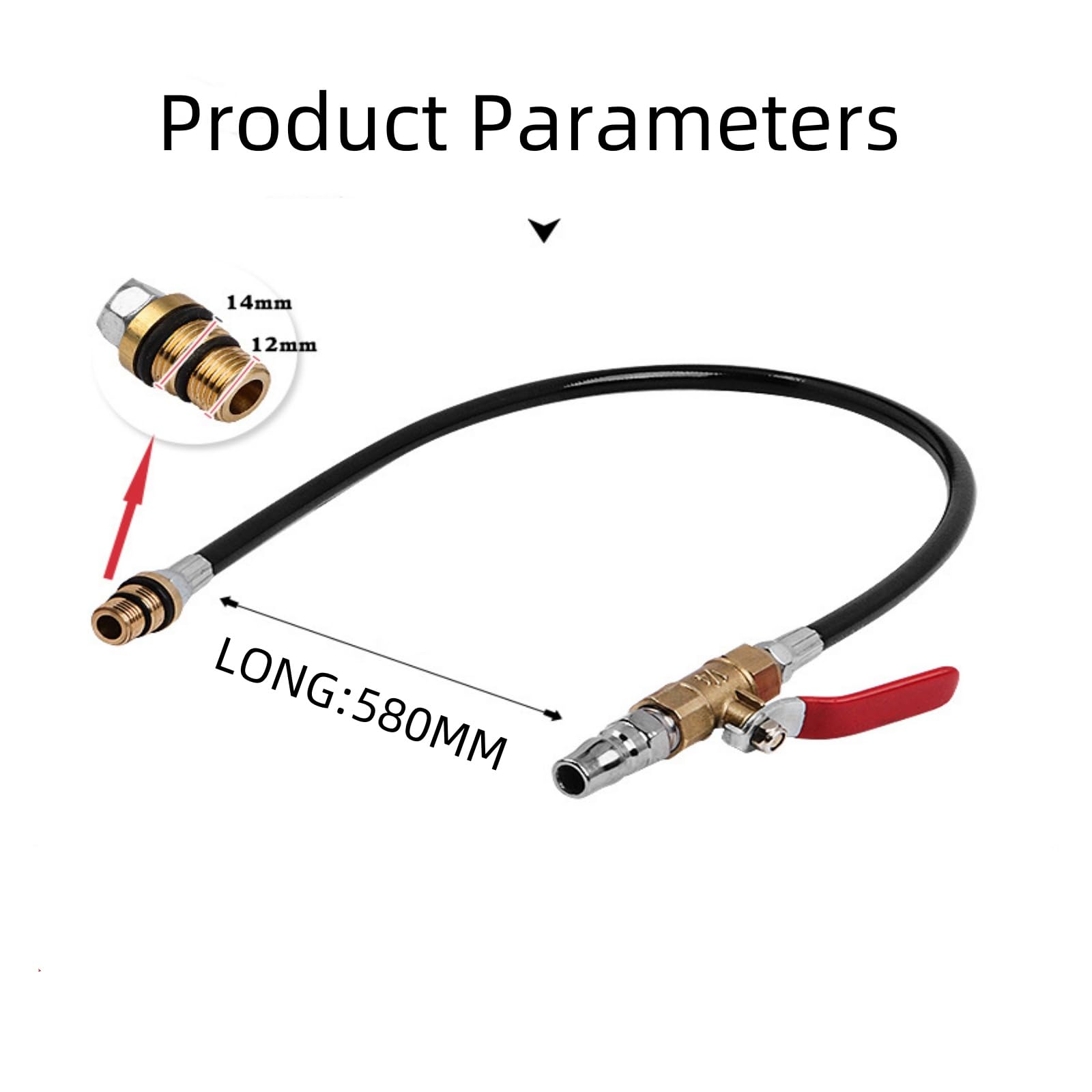 OUKENS Tuyau de Pression de Support de soupape d'air de Moteur, Outil d'assistant de Test de Fuite de Cylindre d'étude avec Filetage M12 M14, Supports de soupape pour Moteurs à