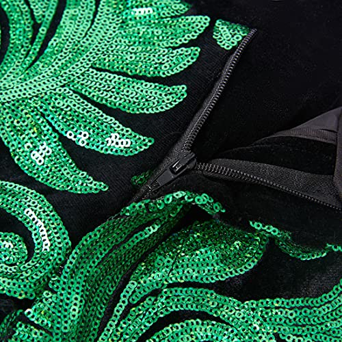 Men's Fashion Floral Glitter Sequin Velvet Pants4