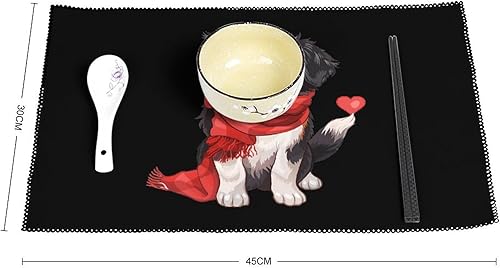 Miniatura 2 de Australian Shepherd Dog Placemats Set of 6 Resistant Table Mats Washable Place Mats for Dinner Party Table Decoration