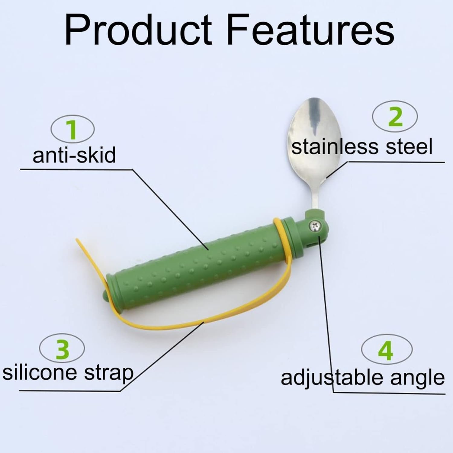 Juego de ayudas alimentarias adaptativas, cuchara y tenedor de fácil agarre con asas antideslizantes, cubiertos flexibles flexibles para ancianos, Parkinson, soporte para la artritis