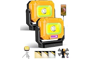 Pack of 2 Magnetic LED Work Light: 1500 Lumens of Portable Illumination