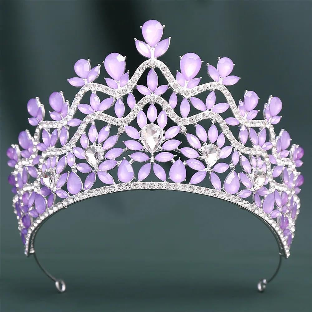 LNNSHX Hohe Tiaras und Kronen aus Strasssteinen für Damen, Braut, Hochzeit, Diadem, Krone, Abschlussball, Festzug, Haarschmuck