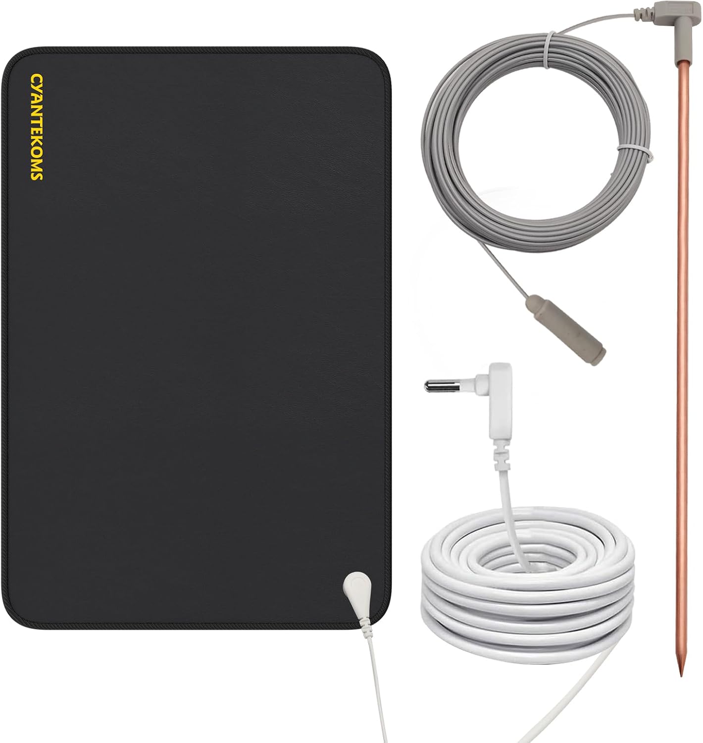 Copper Grounding Rod with 40ft Female Ground Cord, Portable Ground Rod Kit,Great for Grounded Earth Connected Products (Grounding Rod Kit with 24 * 16” Grounding Mat) Grounding Rod Kit with 24*16” Grounding Mat