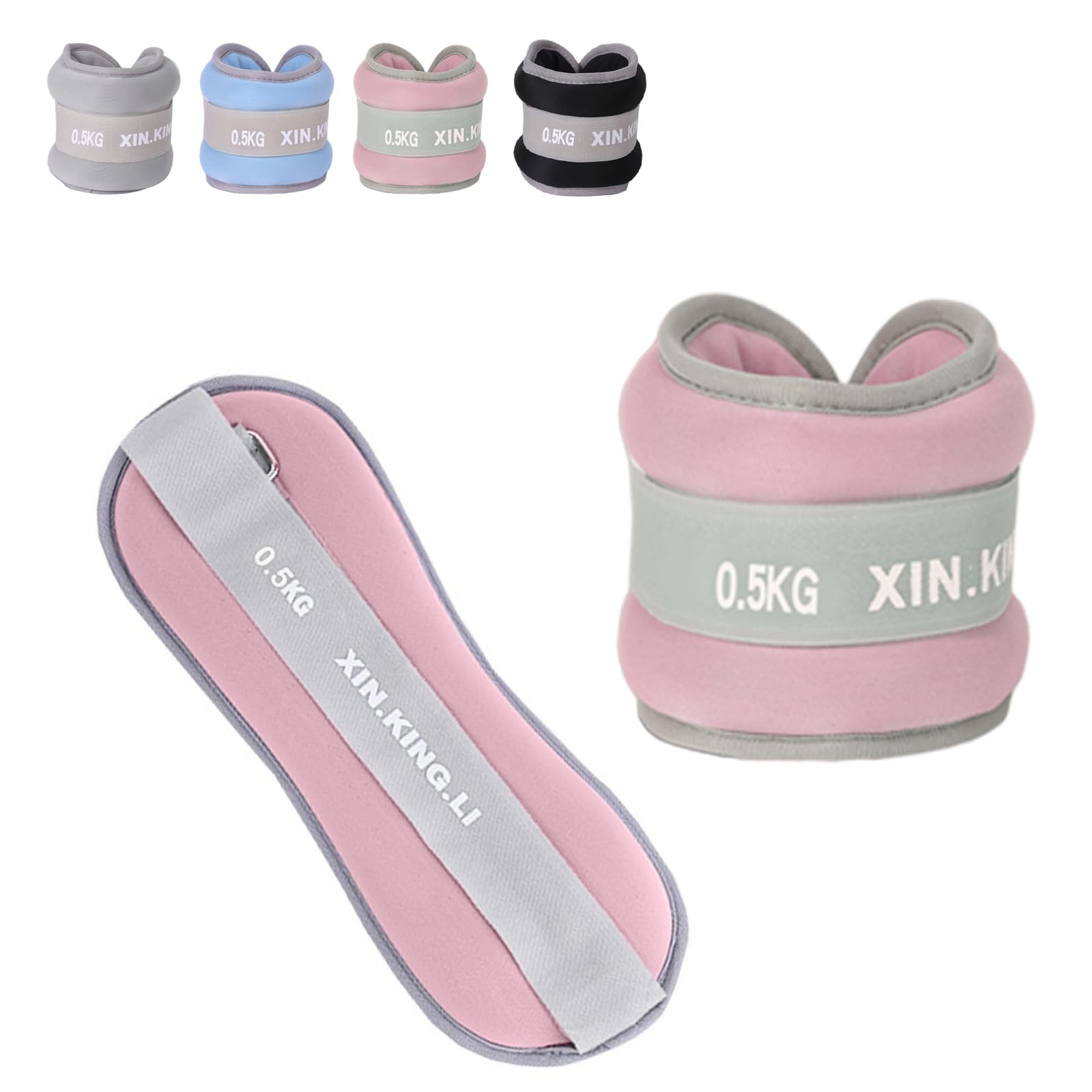 Paire de poids de cheville réglables en néoprène de 0,5 à 2 kg pour homme et femme, Pilates, fitness, course, marche, gym, musculation, poignet et jambe