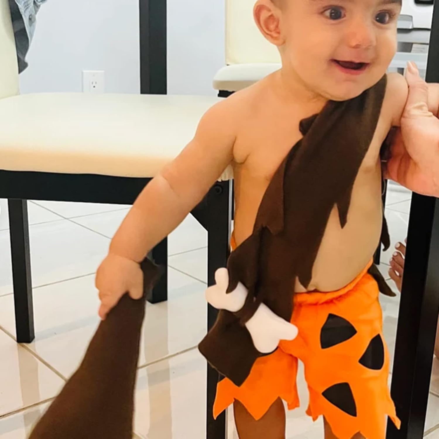 FIOMVA Toddler Baby Boy Girl Halloween Costumes Primitive Savage Caveman Cosplay Shorts Bone Stick 3pcs Set
