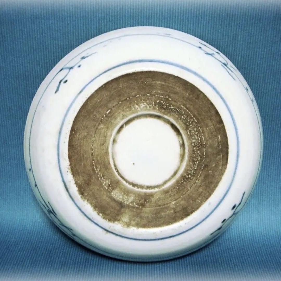 406『染付 蛸唐草文 皿』/骨董品 古美術 古玩 アンティーク