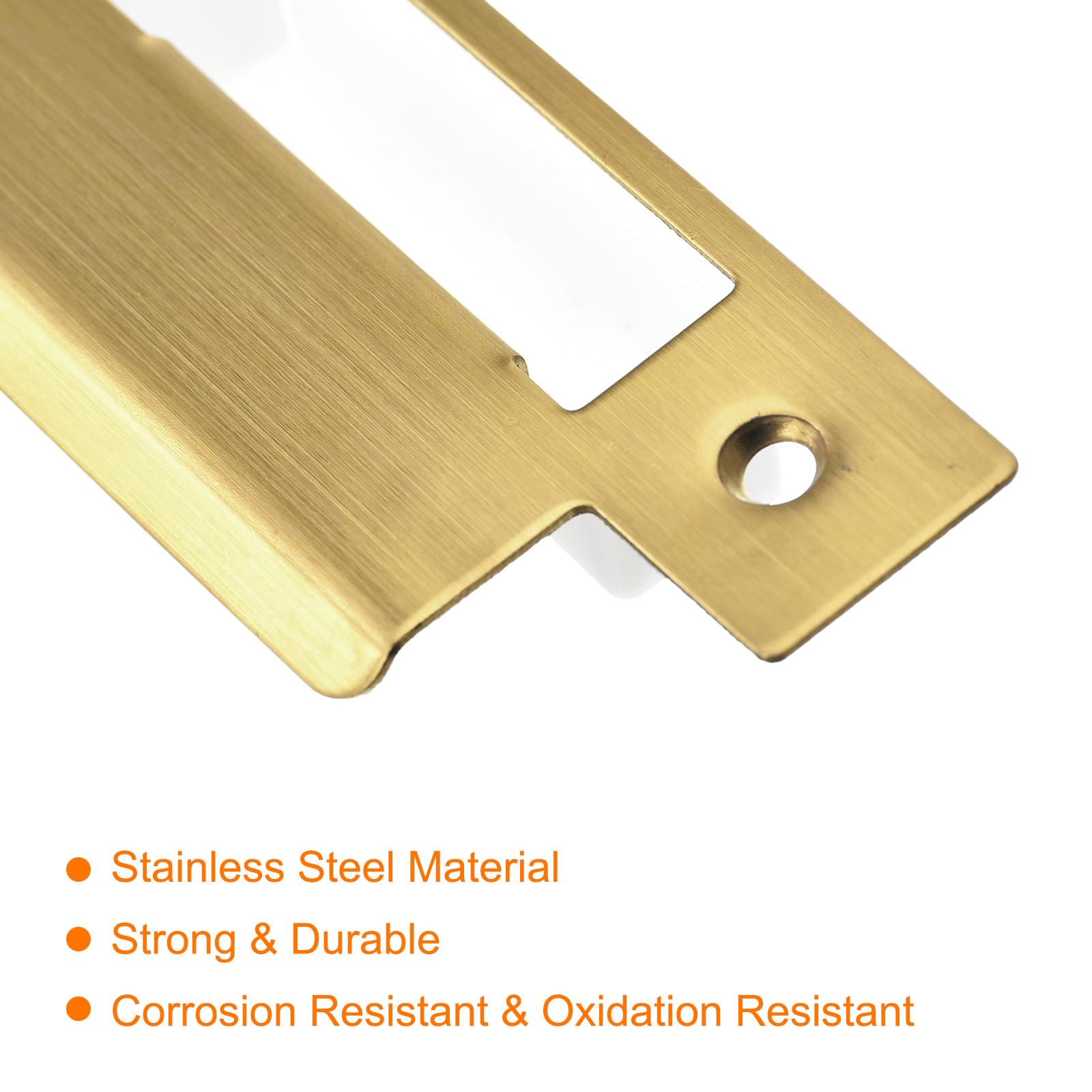 Uxcell Door Strike Plate – 68x39mm 201 Stainless Steel – Latch & Deadbolt Compatible – With Screws & Strike Box – Silver