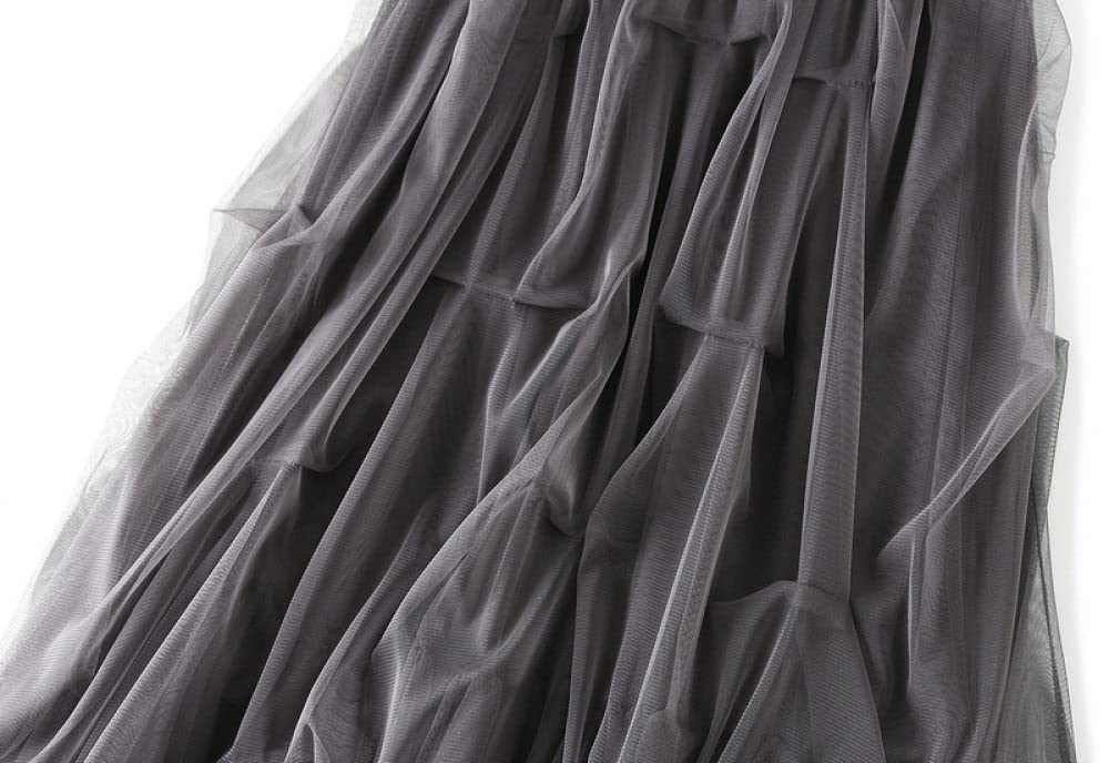 Faldas De Invierno para Mujer, Faldas para Mujer Falda De Malla Midi Faldas De Invierno Negras Falda De Talle Alto con Dobladillo Irregular Faldas Plisadas para(Grey)