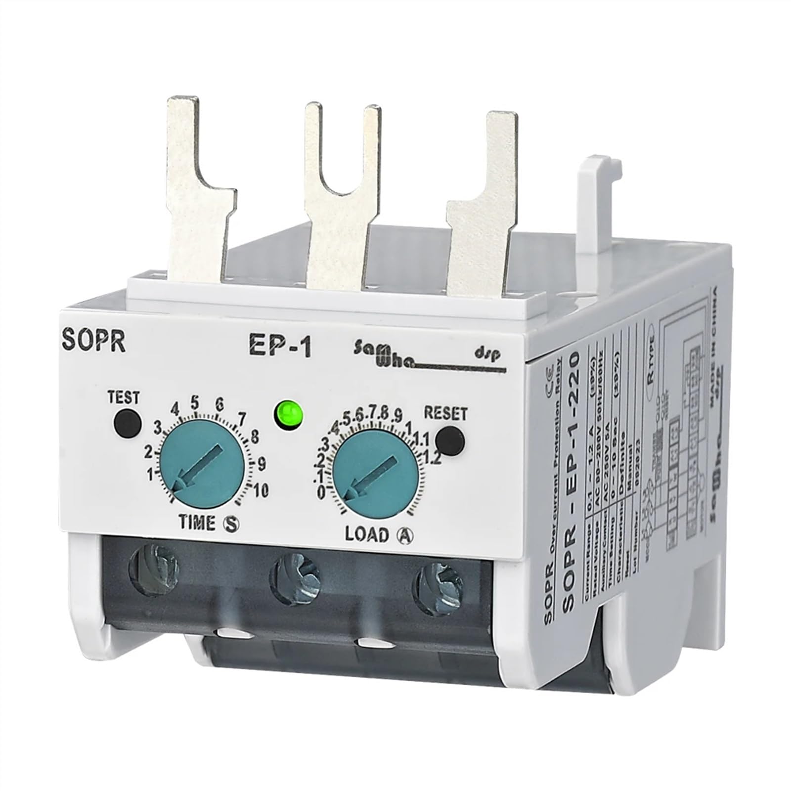 VDOQTLJT SOPR-EP Electronic Overload Relay Motor Protector Thermal(0.5-6.5A,Un 110VAC)