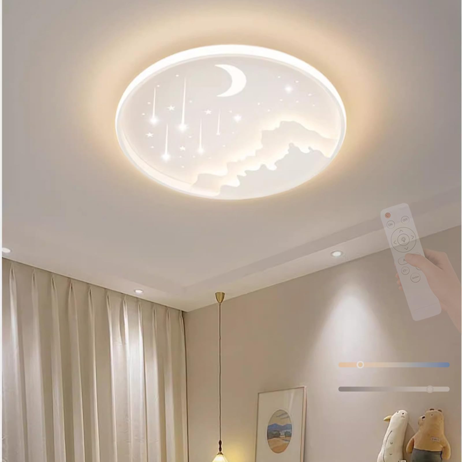 Lampa sufitowa LED do wnętrz z pilotem zdalnego sterowania, nowoczesna ściemniana lampa sufitowa 2700K-6500K, kreatywne oświetlenie sufitowe, sufitowe lampy sufitowe do sypialni, korytarza, salonu