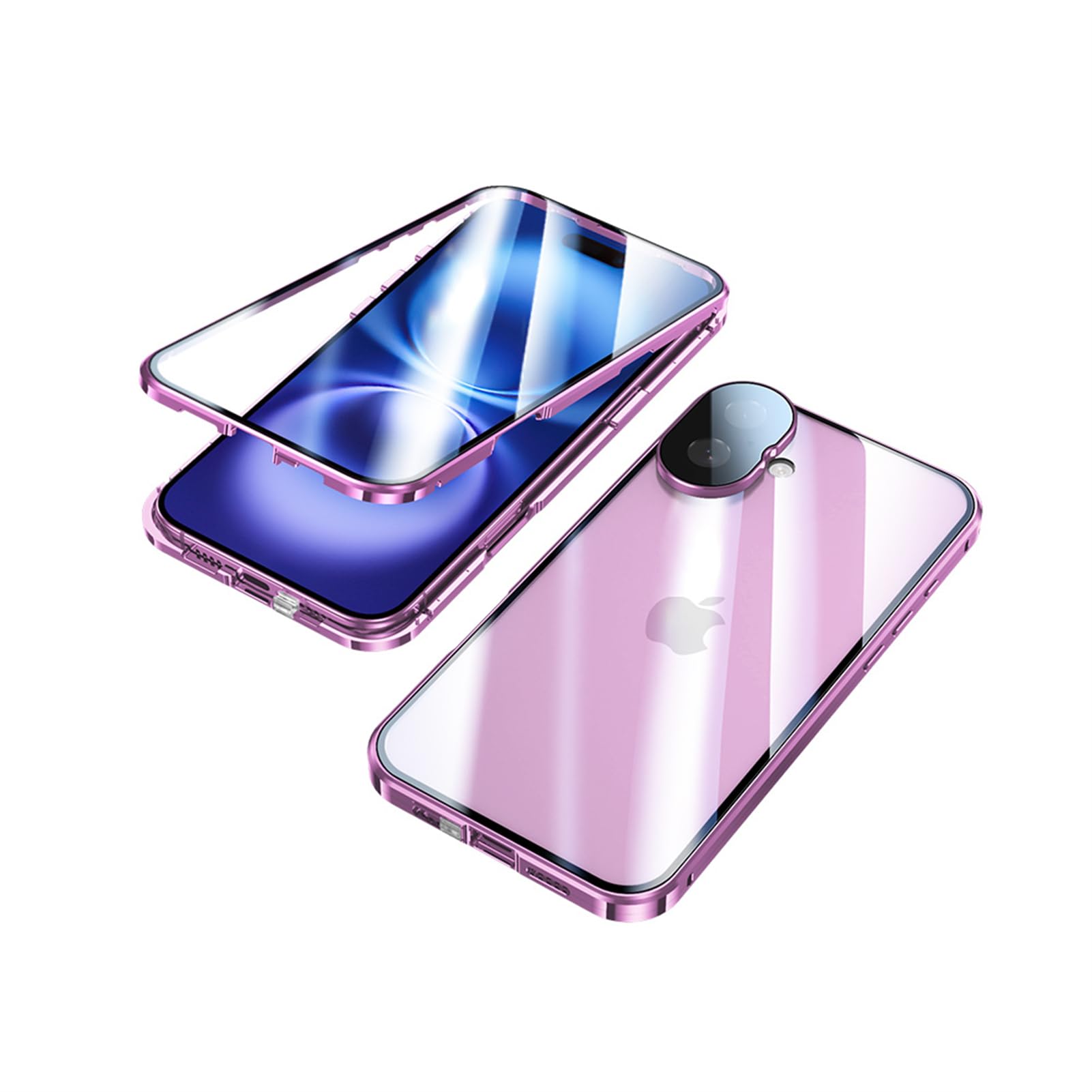 Custodia Magnetica Per IPhone 16 Pro - Protezione 360° In Metallo E Vetro Temperato | Grigio - Foto 5