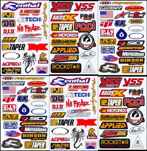 Best4Buy D6206 Lot de 6 autocollants graphiques en vinyle pour casque de motocross Supercross Dirt Bike MotoGP ATV