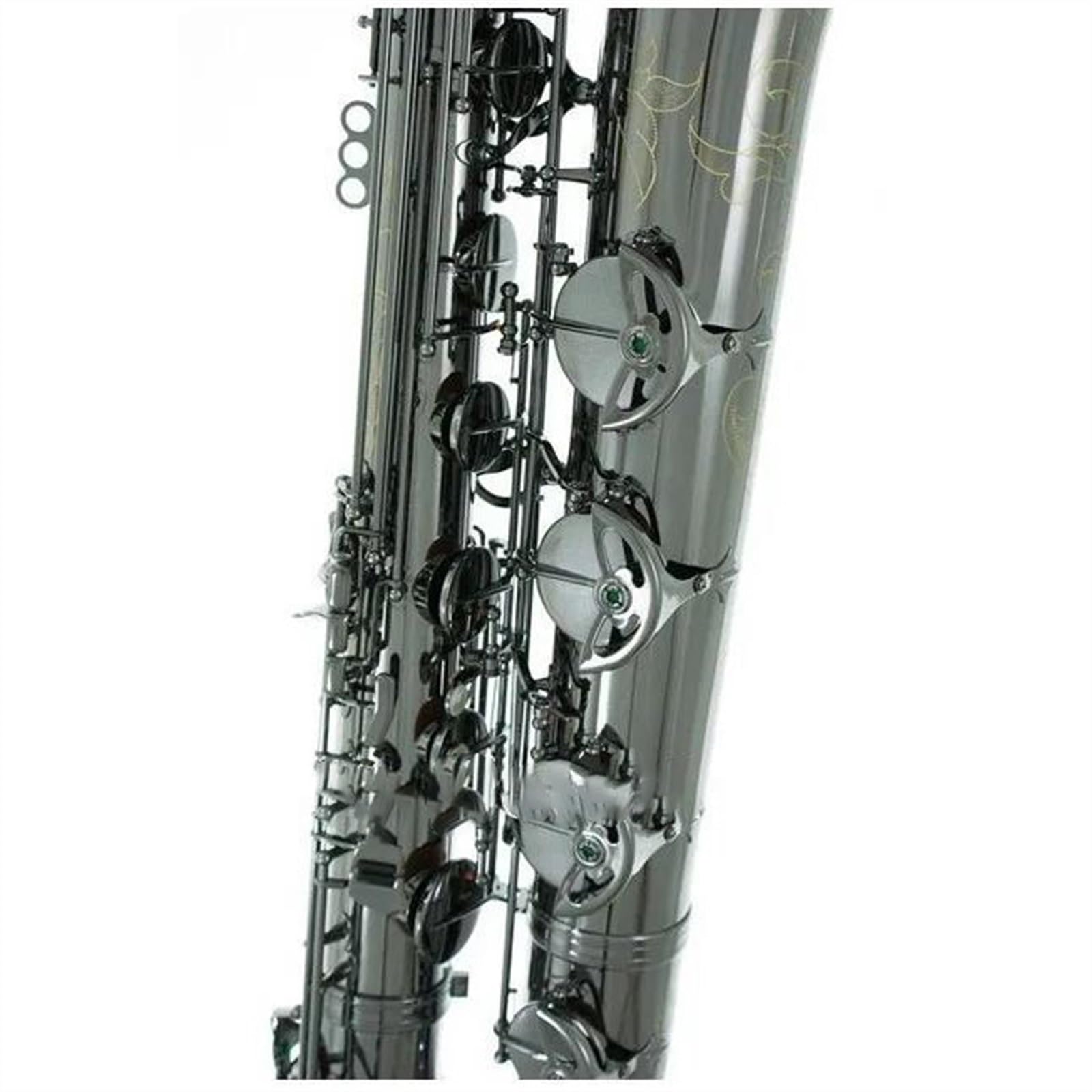 Student Sassofono Sax Professionale Per Sassofono Baritono In Ottone, Superficie Placcata In Nichel Nero, Con Custodia, Bocchino