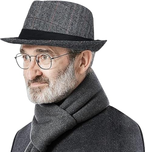 Chapéu masculino de feltro Manhattan Fedora Vintage Panamá Trilby Jazz Derby boné aba curta inverno