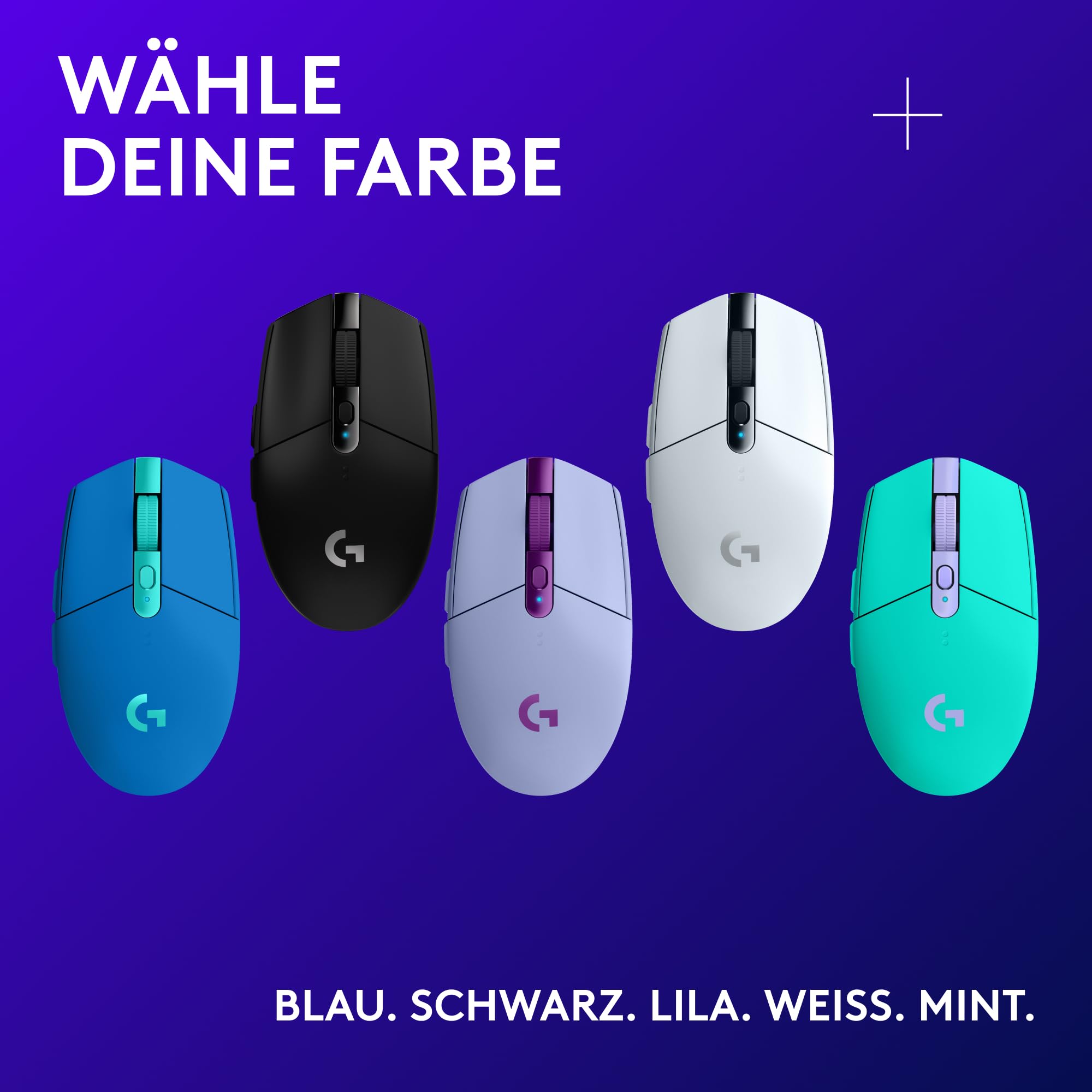 Logitech G G305 LIGHTSPEED kabellose Gaming-Maus HERO 12K DPI Sensor Wireless 6 Tasten 250h Akku Schwarz