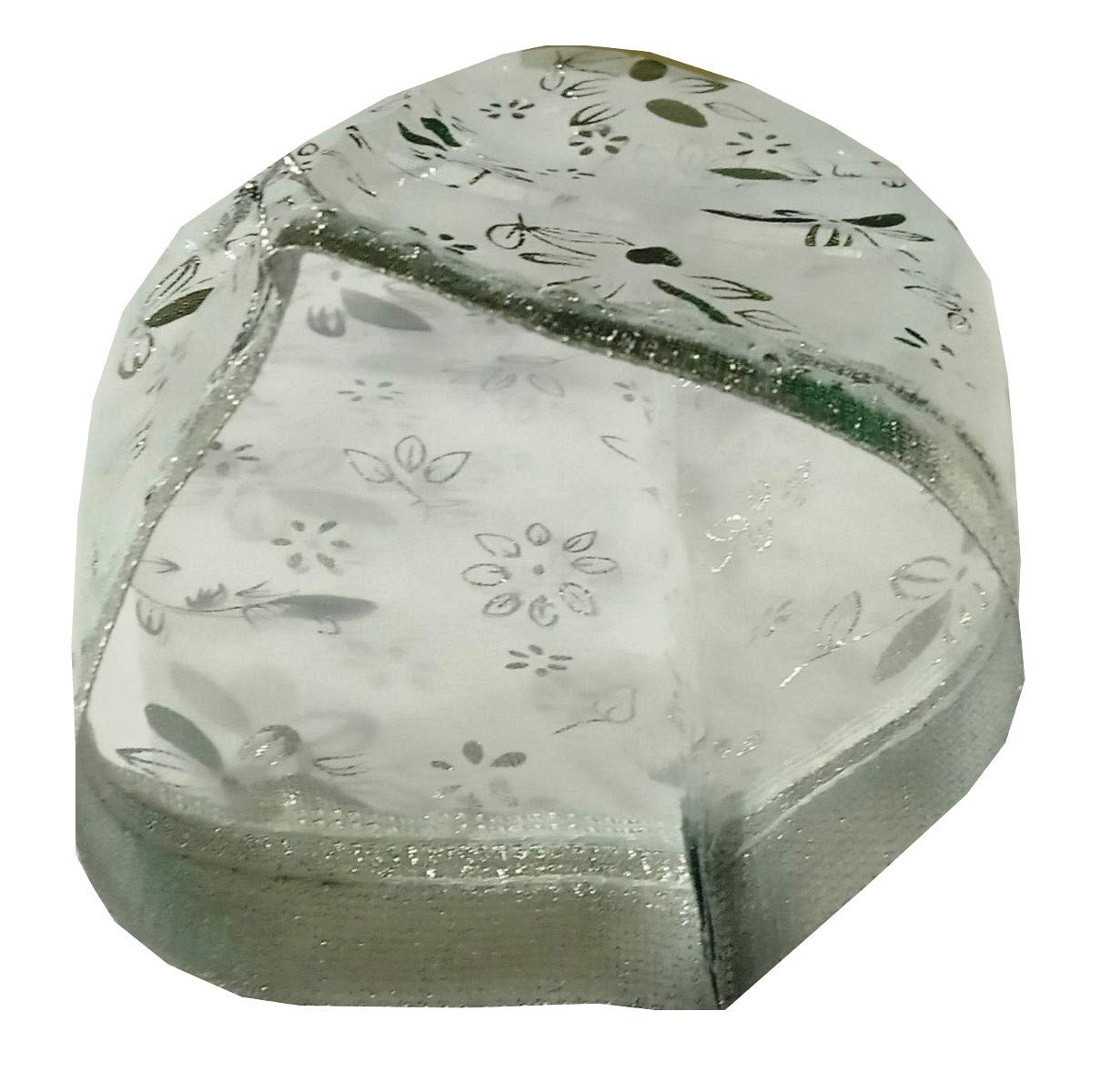 Purpledip Polyester Net Brocade Gift Pouch, Silver, 9 Inches: Pack of 10 Potli Gift Bags for Girls (12081A) 3