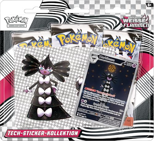 Pokémon-Sammelkartenspiel: Tech-Sticker-Kollektion Karmesin & Purpur – Weiße Flammen – Morbitesse (1 holografische Promo...