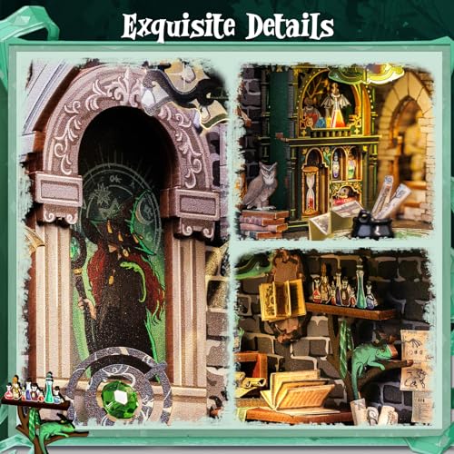 Image of CUTEBEE Book Nook Kit - DIY Booknook Miniature House Tiny House 3D Wooden Puzzle Dollhouse Kit for Adults and Teens, Bookshelf Insert Decor, DIY Craft Gift Model Build (Darkness Common Room)