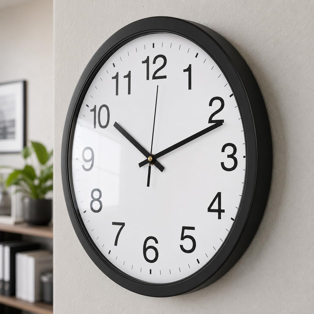 Outpicker Wall Clock Silent Non Ticking10 Inch Black — image 1