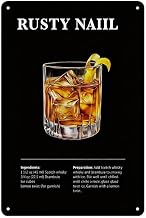 Aluminum Sign 12 X 8 Inch - Rusty Nail Cocktail Recipe Poster Suitable For Kitchen Home Dining Bar Cafe Restaurants Decoration30*20cm