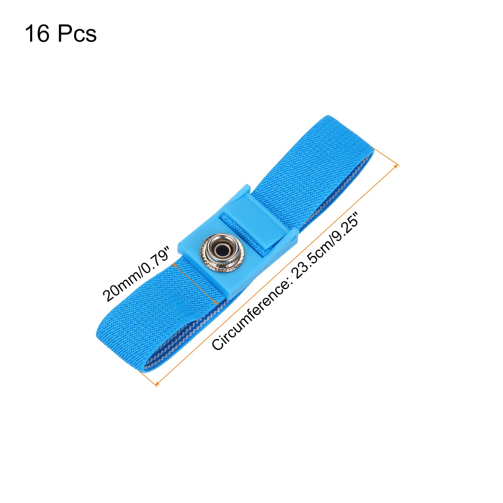 QUARKZMAN 16pz Braccialetti Antistatici Esd Antistatici, Set Braccialetti Antistatici Regolabili, Clip Coccodrillo per Computer, Riparazione Elettronica, Blu
