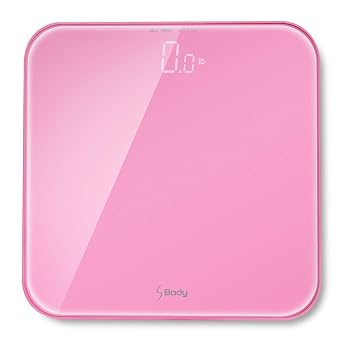 VisionTechShop S Body High Precision Ultra Wide Digital Body Weight Bathroom Scale up to 396lb/180kg, Super-Clear Large LED Display,Step-On Technology, Pink