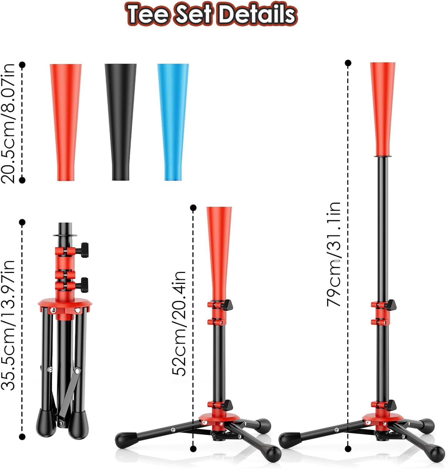 2025 New Upgrade Portable Batting Tee for Baseball/Softball,Baseball Tee for Kids, Batting Tees for Baseball with Carry Bag, Portable Stable Tanner Tee, Baseball Training Equipment Aged 3-12
