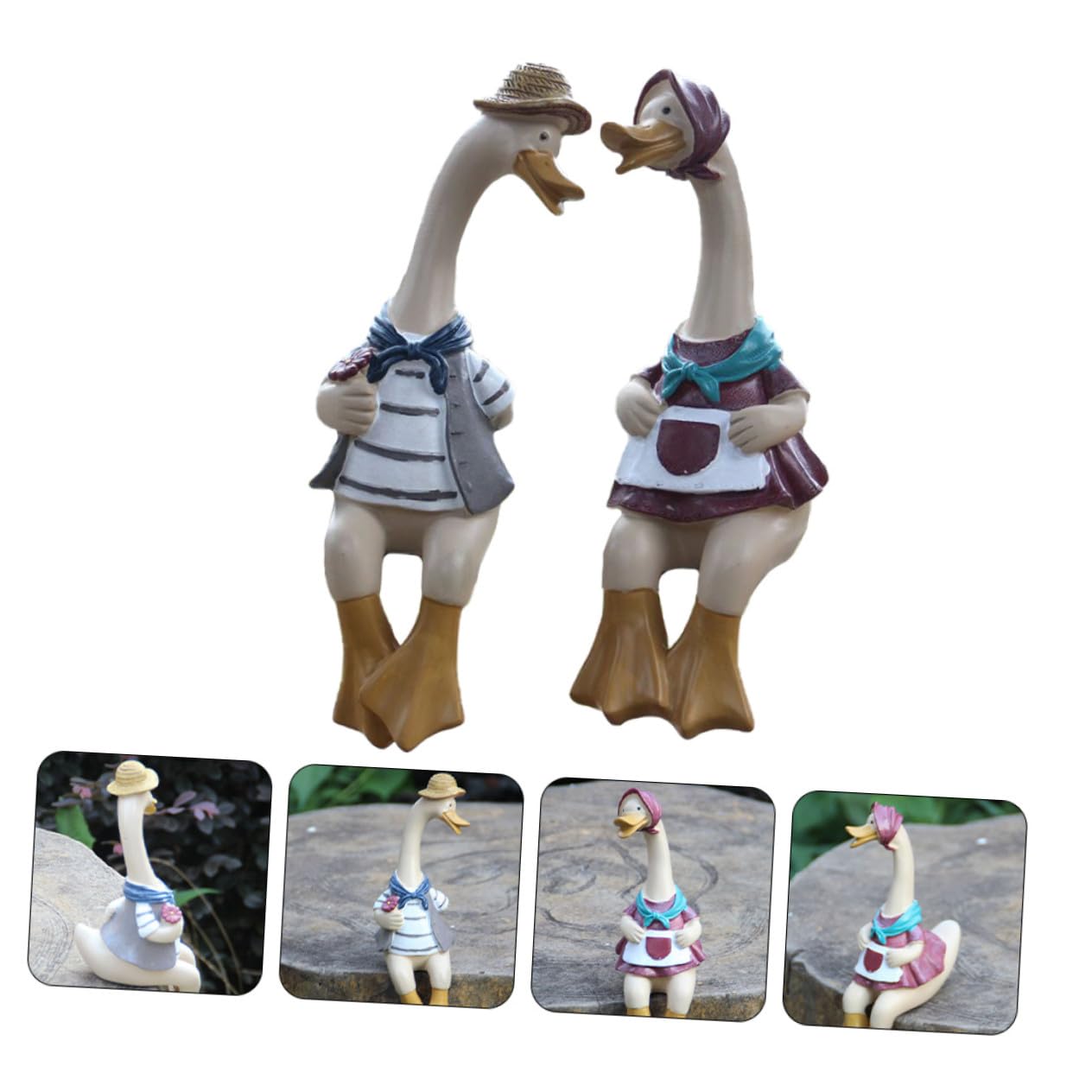 SOIMISS Harzfigur Entenpaar Handgefertigt Romantisches Desktop Ornament Wohndeko Schlafzimmer Wohnzimmer