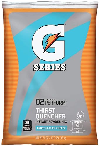 Gatorade Mezcla de bebida en polvo original, congelación glaciar, paquete de 51 oz, 14/cartón