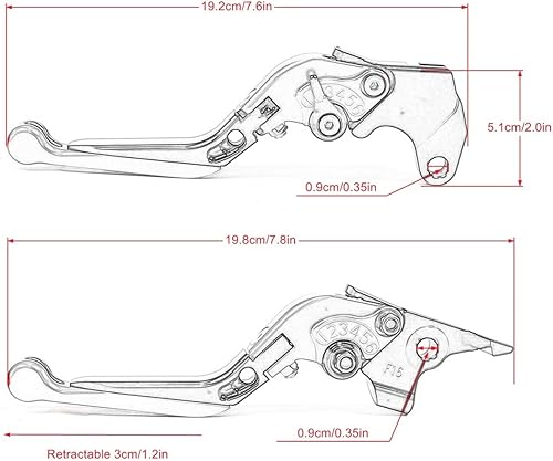 Miniatura 3 de ZEKOLO Motorcycle levers Motorcycle CNC Folding Extendable Brake Clutch Levers Handlebar for Yamaha FZ25 FZ 25 2017 2018 2019 2020-2023 (Color